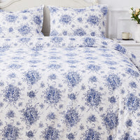 Petit Floral Toile Printed Cotton Percale Duvet Set