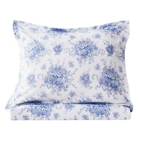 Petit Floral Toile Printed Cotton Percale Duvet Set