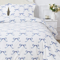 Gentle Ribbons Printed Cotton Percale Duvet Set