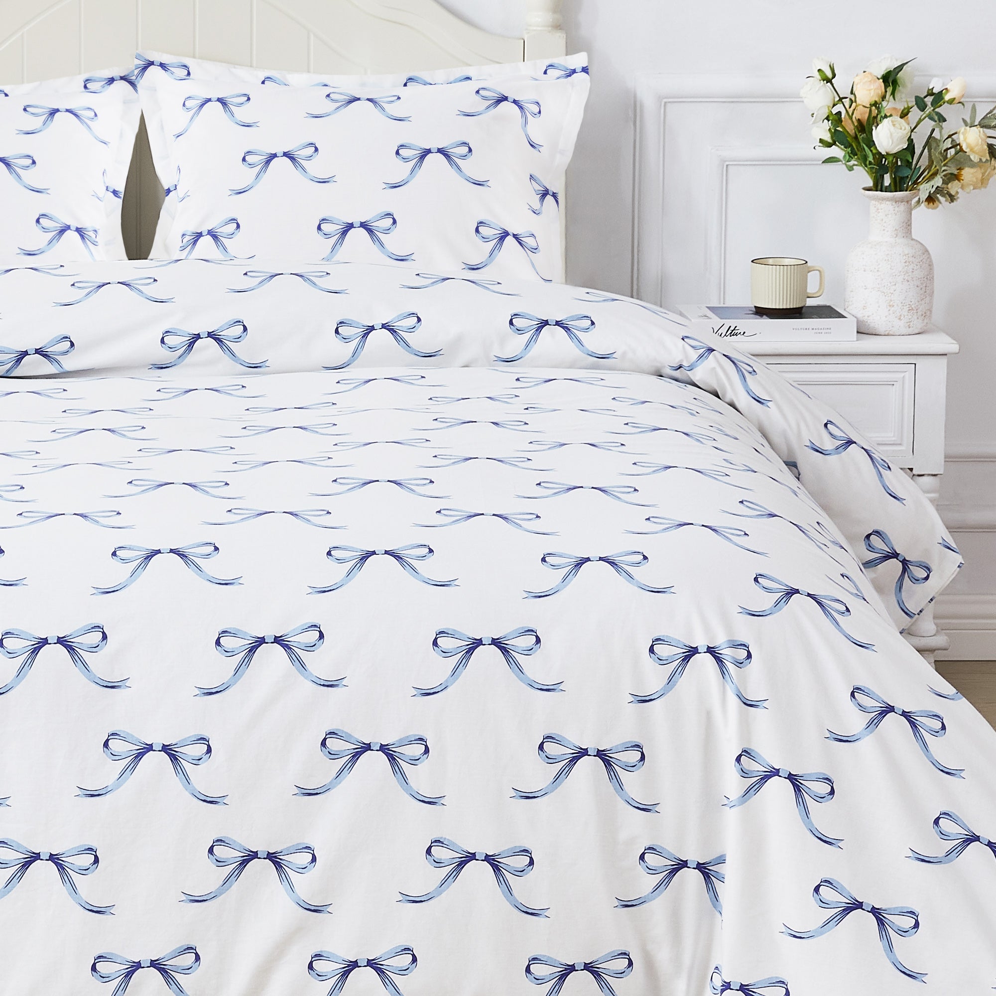 Gentle Ribbons Printed Cotton Percale Duvet Set