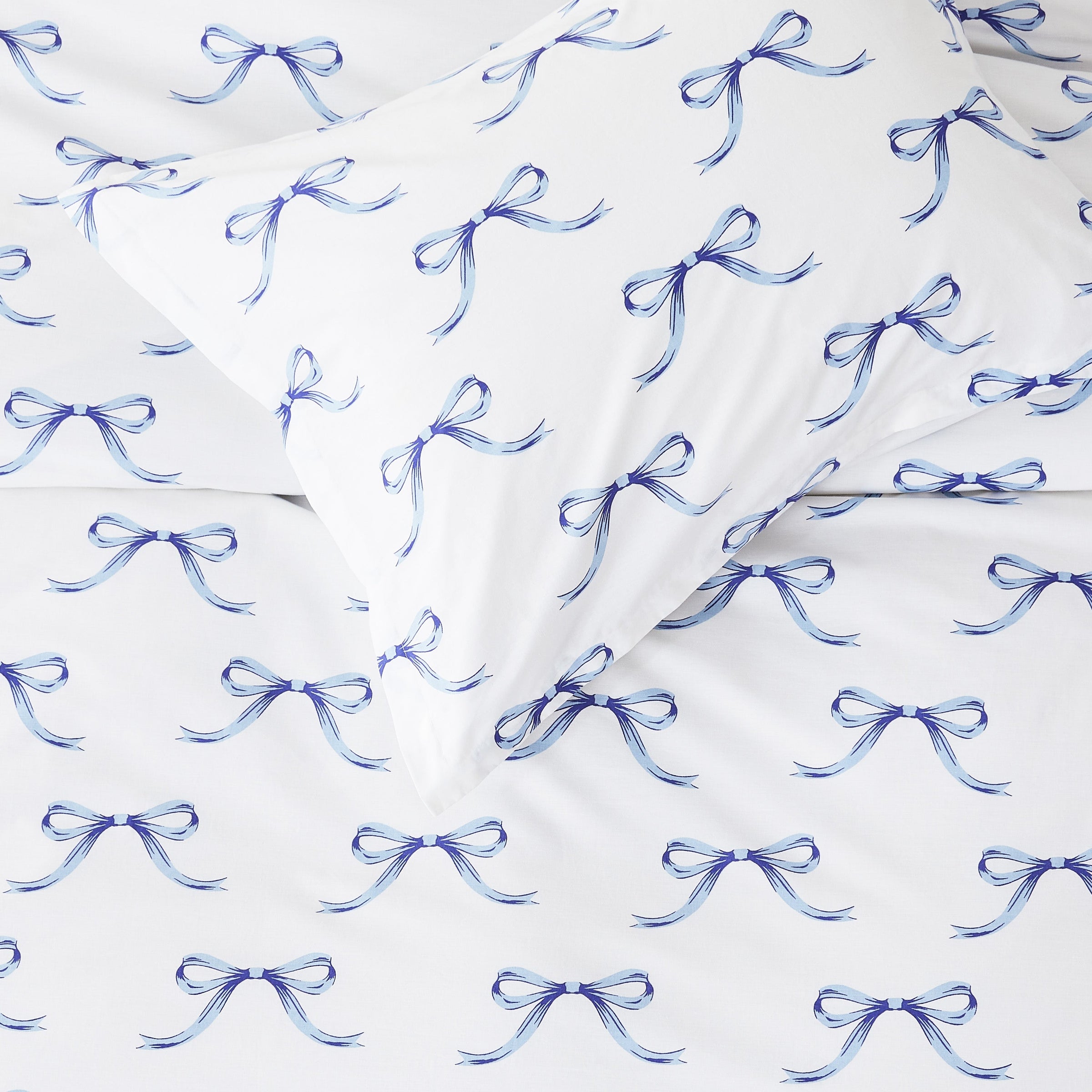 Gentle Ribbons Printed Cotton Percale Duvet Set