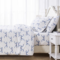 Gentle Ribbons Printed Cotton Percale Duvet Set