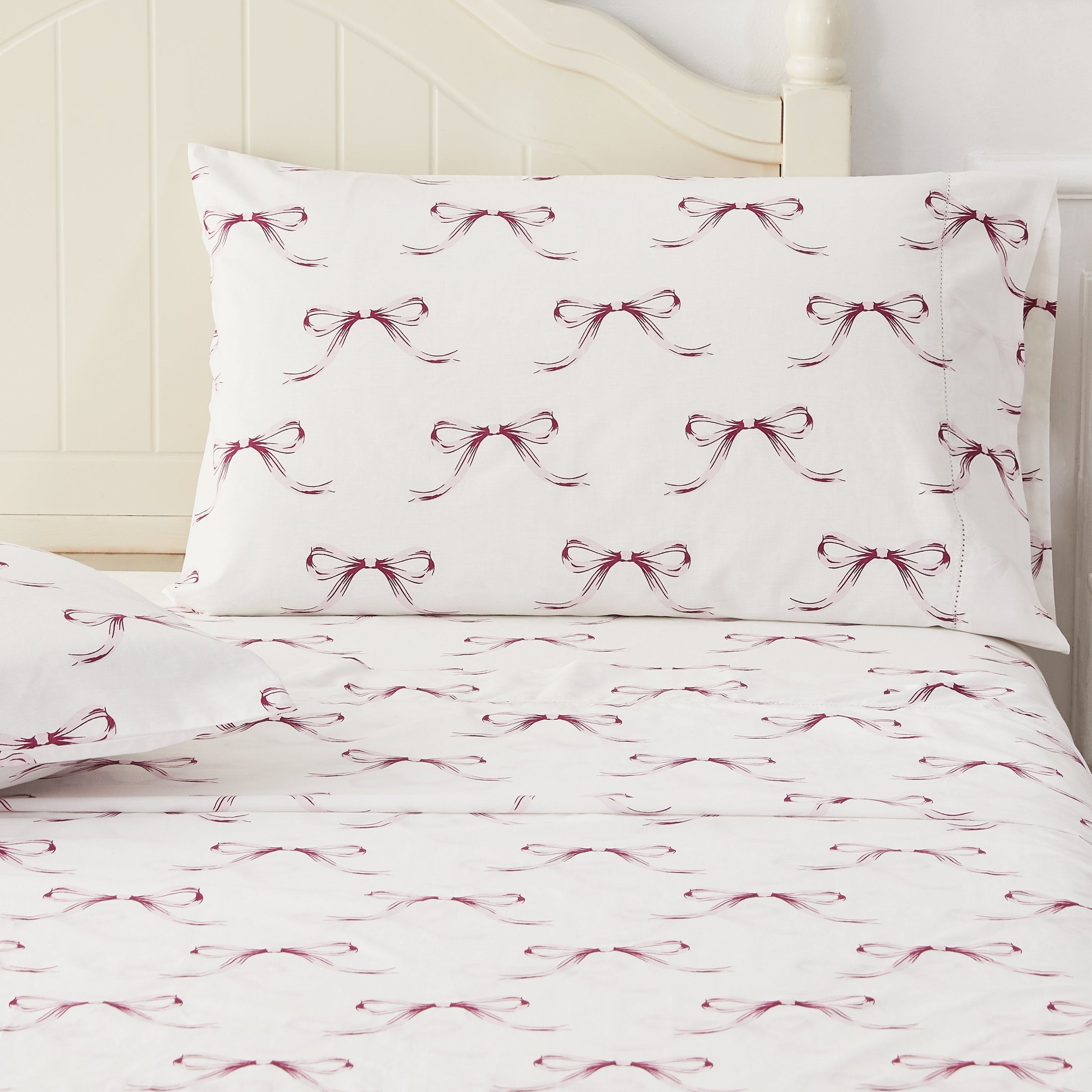 Gentle Ribbons Printed Cotton Percale Sheet Set