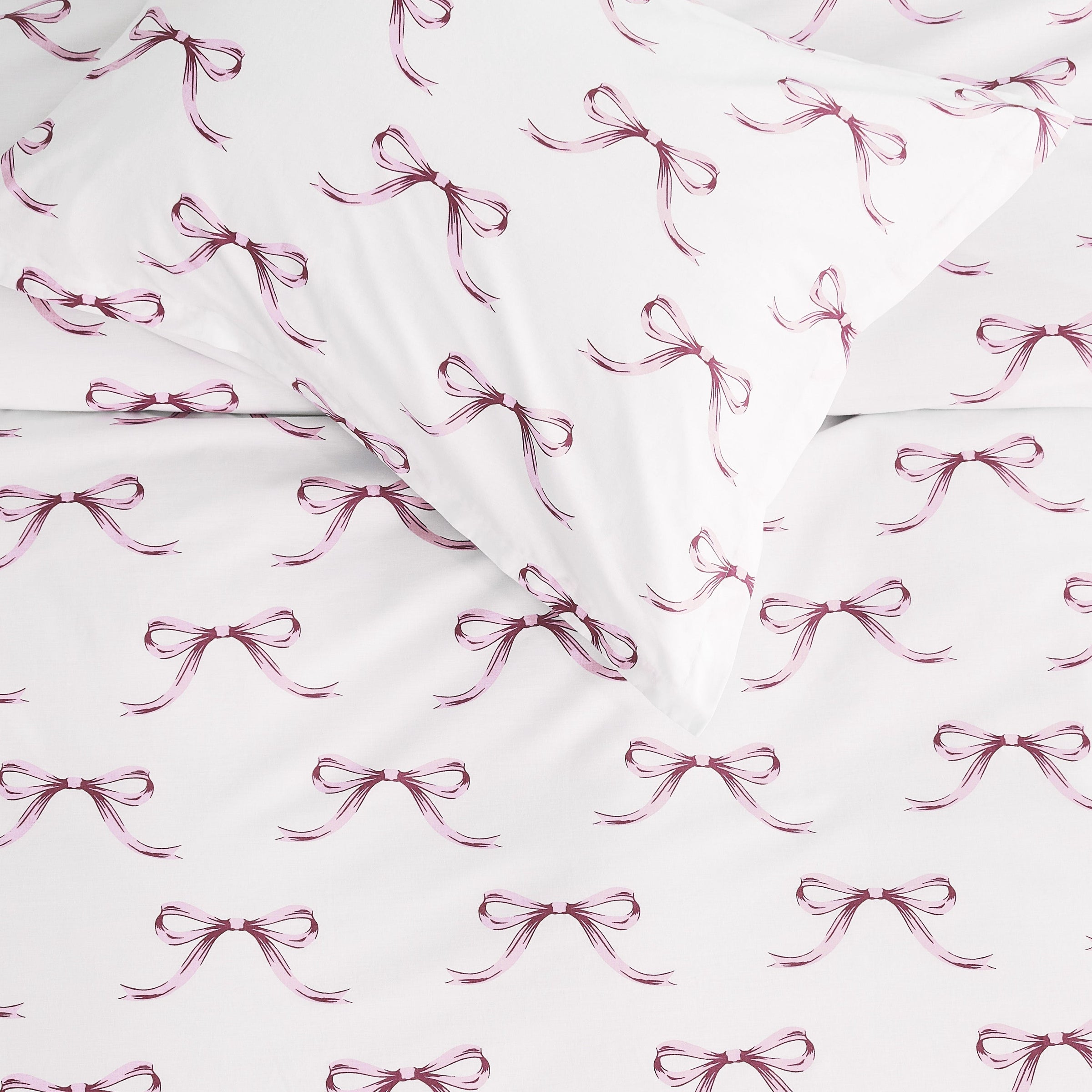 Gentle Ribbons Printed Cotton Percale Duvet Set