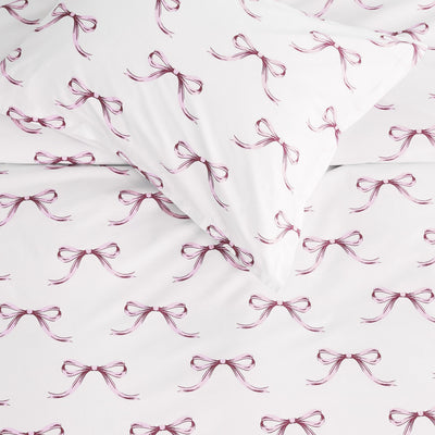 Gentle Ribbons Printed Cotton Percale Duvet Set