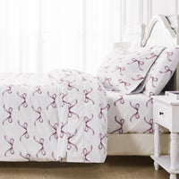 Gentle Ribbons Printed Cotton Percale Duvet Set