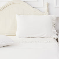 Double Layer Ruffle Cotton Percale Sheet Set