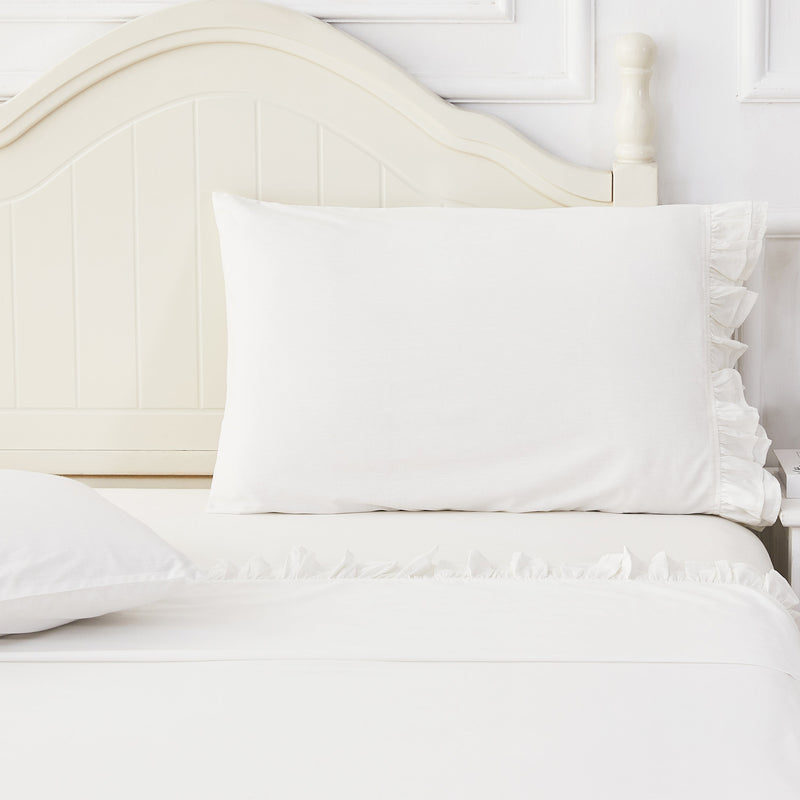 Double Layer Ruffle Cotton Percale Sheet Set – Laytner's Linen & Home