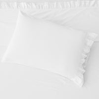 Double Layer Ruffle Cotton Percale Sheet Set
