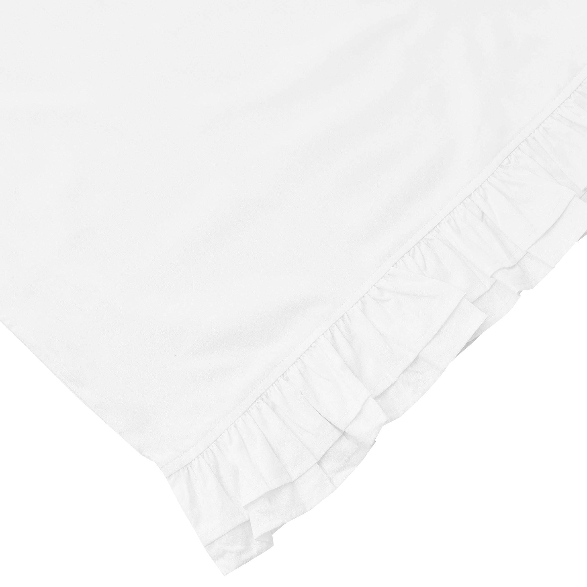 Double Layer Ruffle Cotton Percale Sheet Set