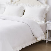 Double Layer Ruffle Cotton Percale Duvet Set