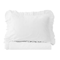 Double Layer Ruffle Cotton Percale Duvet Set