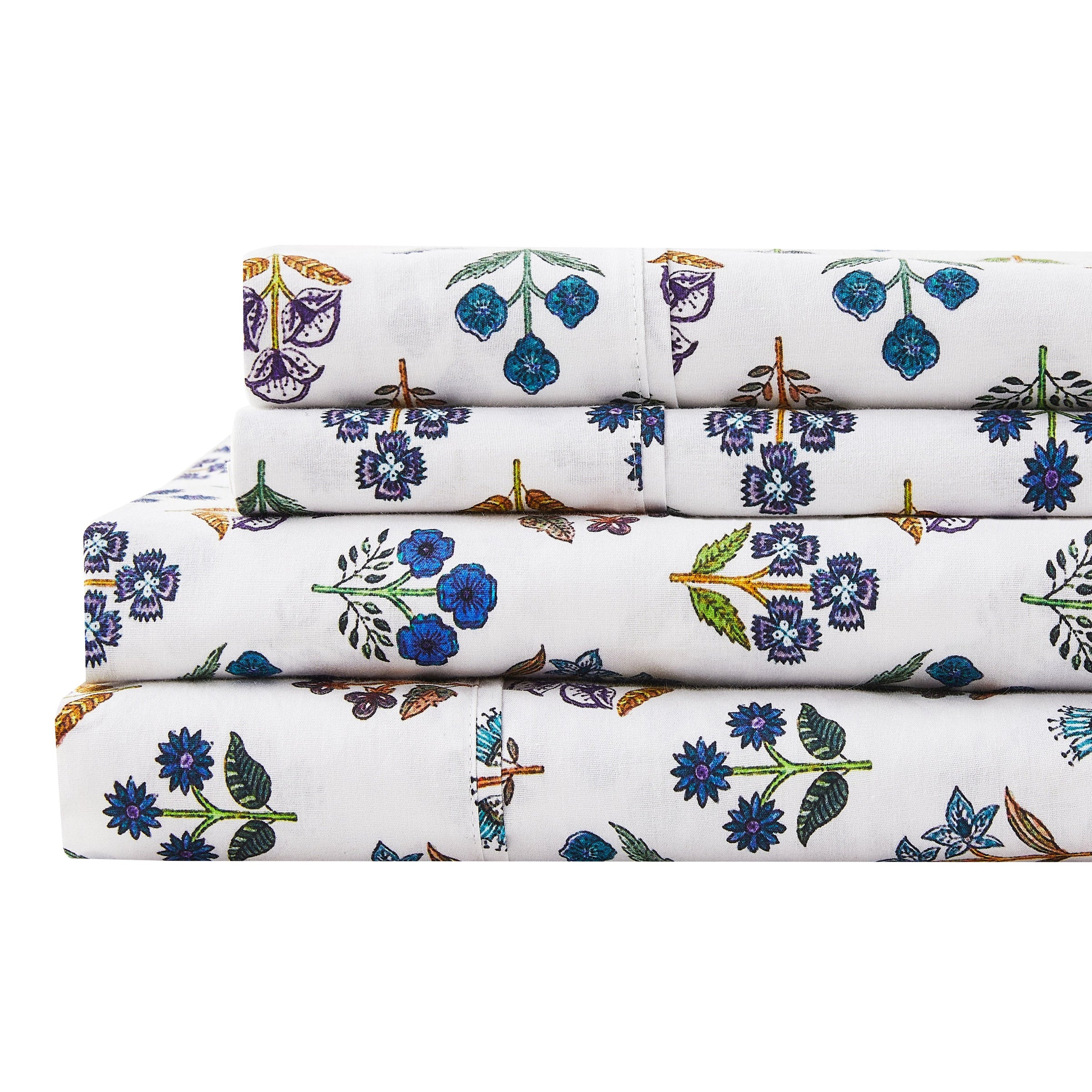 Happy Garden Printed Cotton Percale Sheet Set