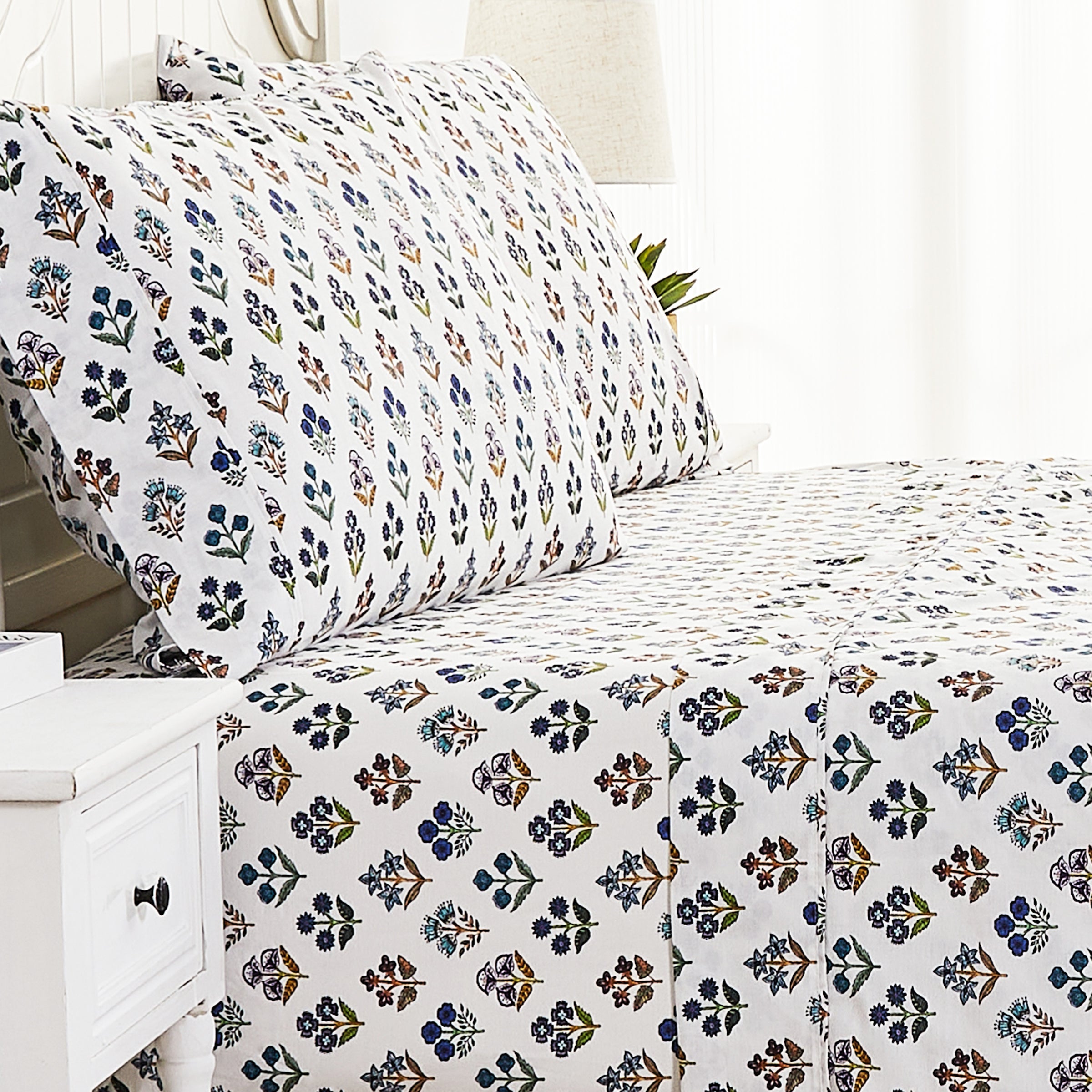 Happy Garden Printed Cotton Percale Sheet Set