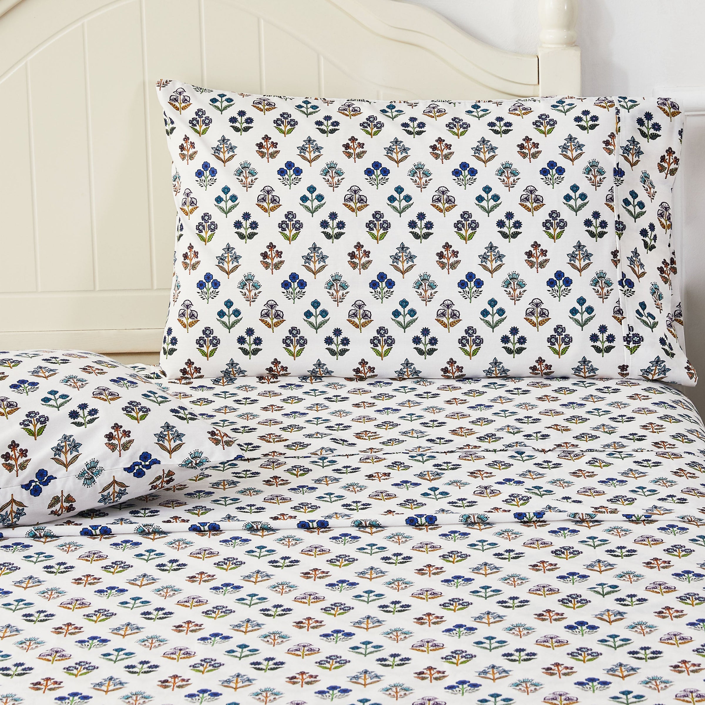 Happy Garden Printed Cotton Percale Sheet Set