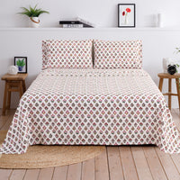 Happy Garden Printed Cotton Percale Sheet Set