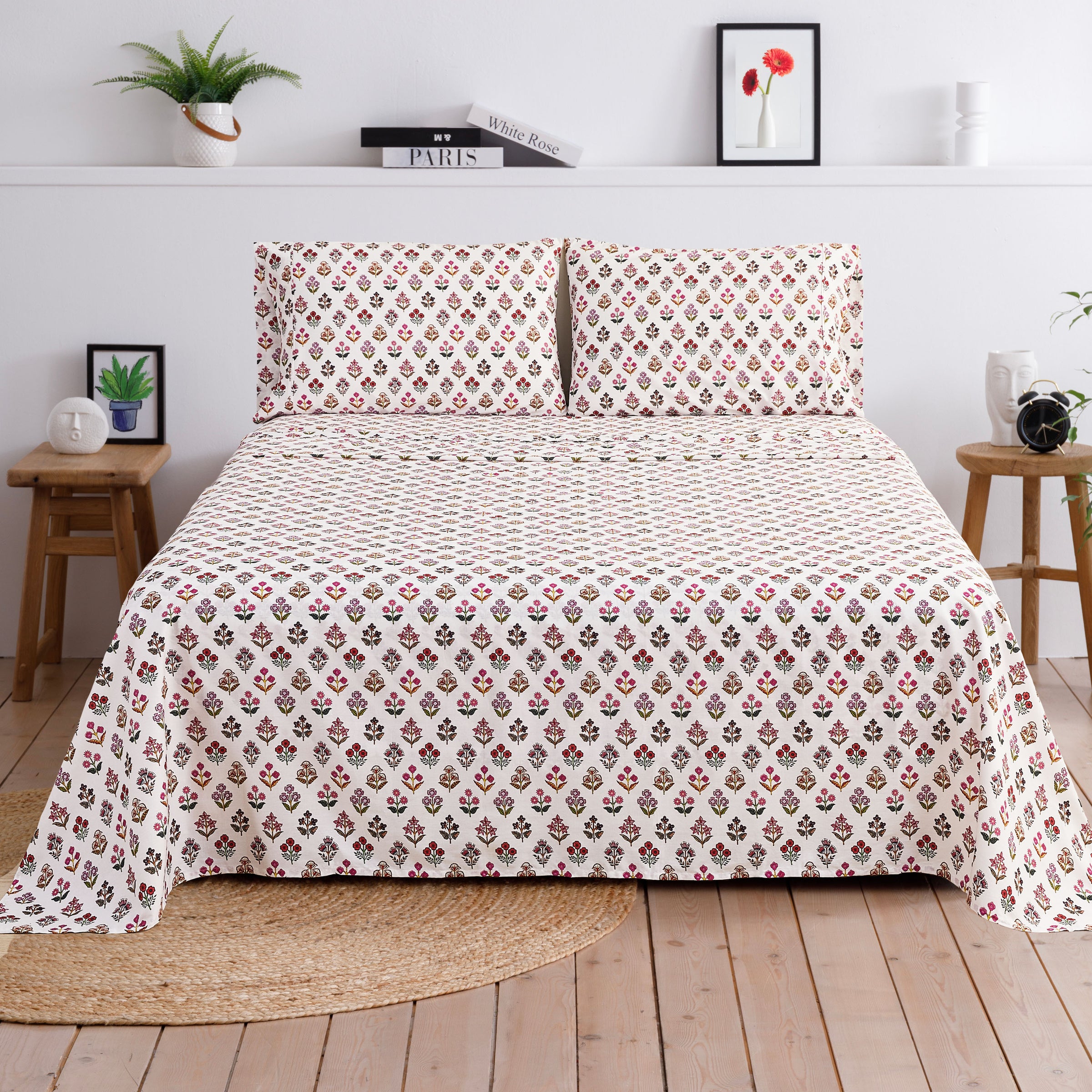 Happy Garden Printed Cotton Percale Sheet Set