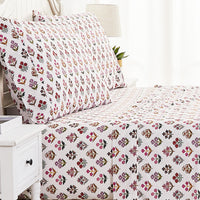 Happy Garden Printed Cotton Percale Sheet Set