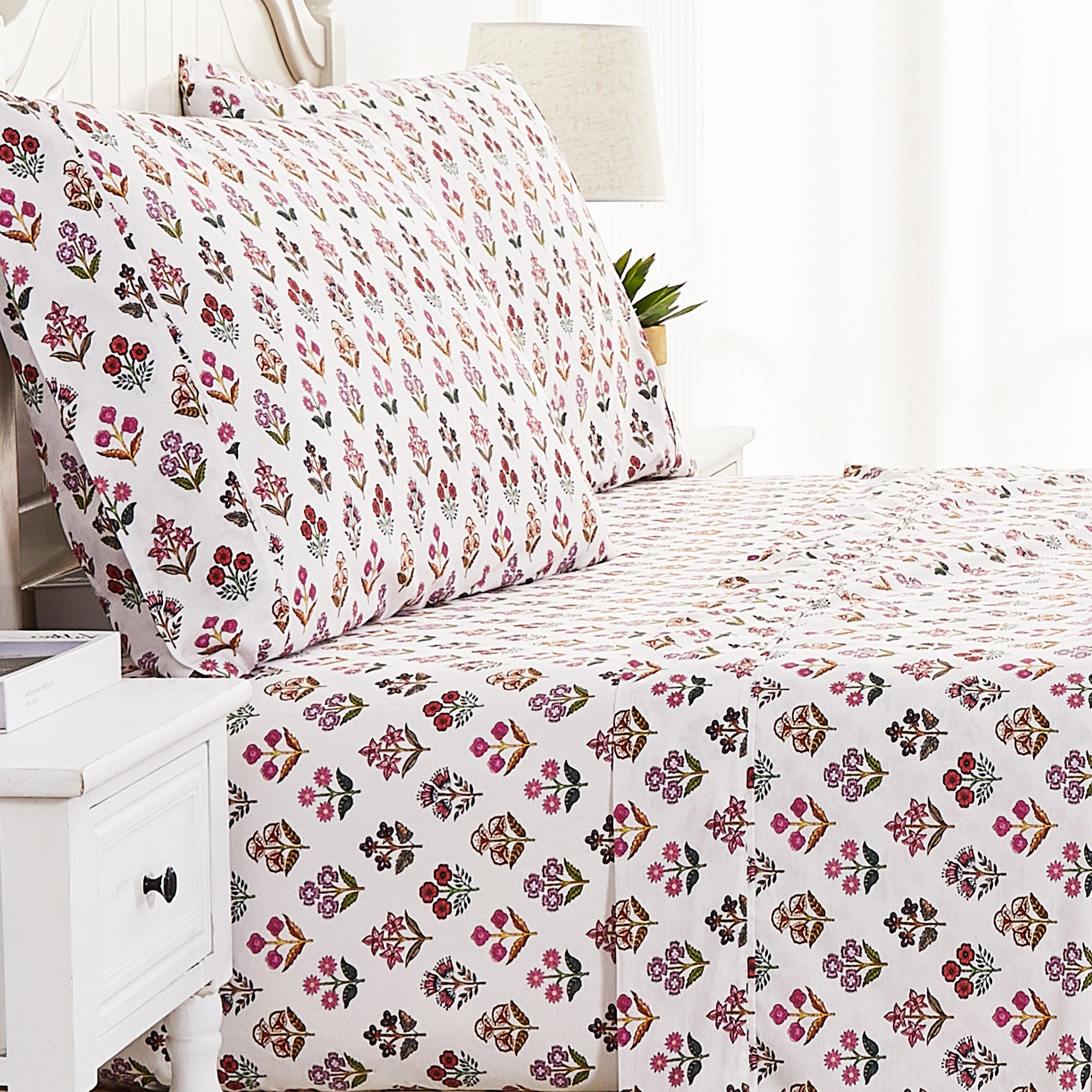 Happy Garden Printed Cotton Percale Sheet Set