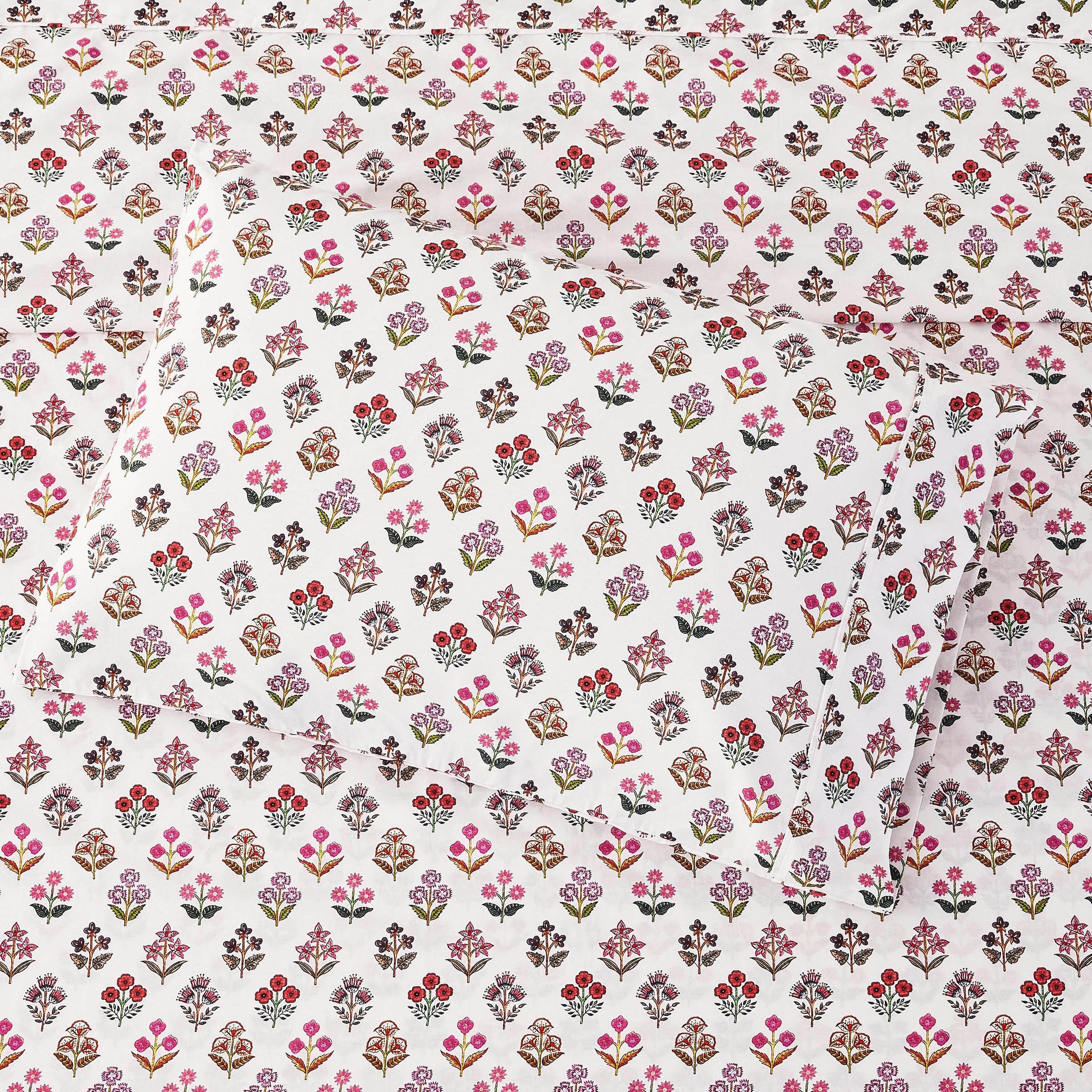 Happy Garden Printed Cotton Percale Sheet Set