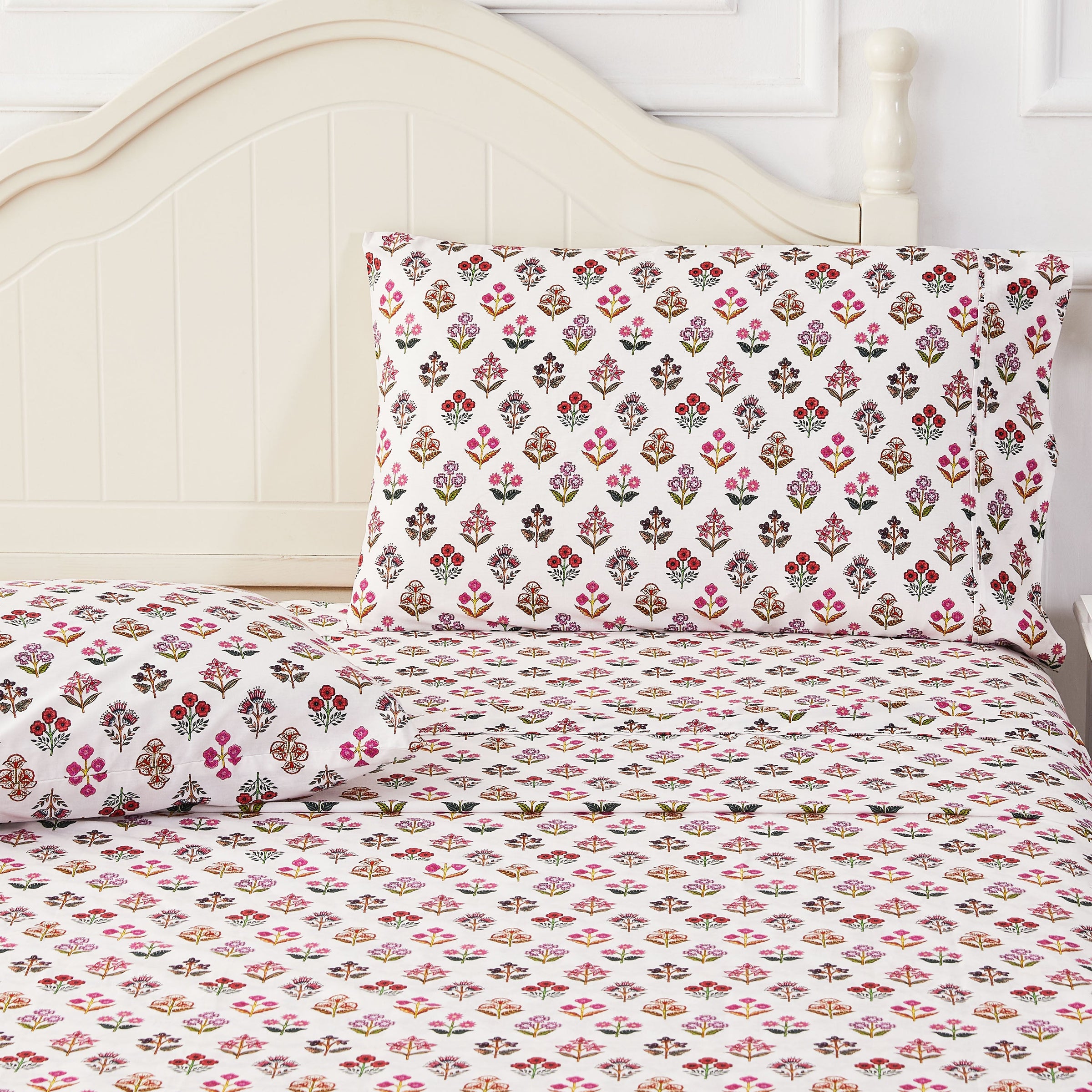 Happy Garden Printed Cotton Percale Sheet Set