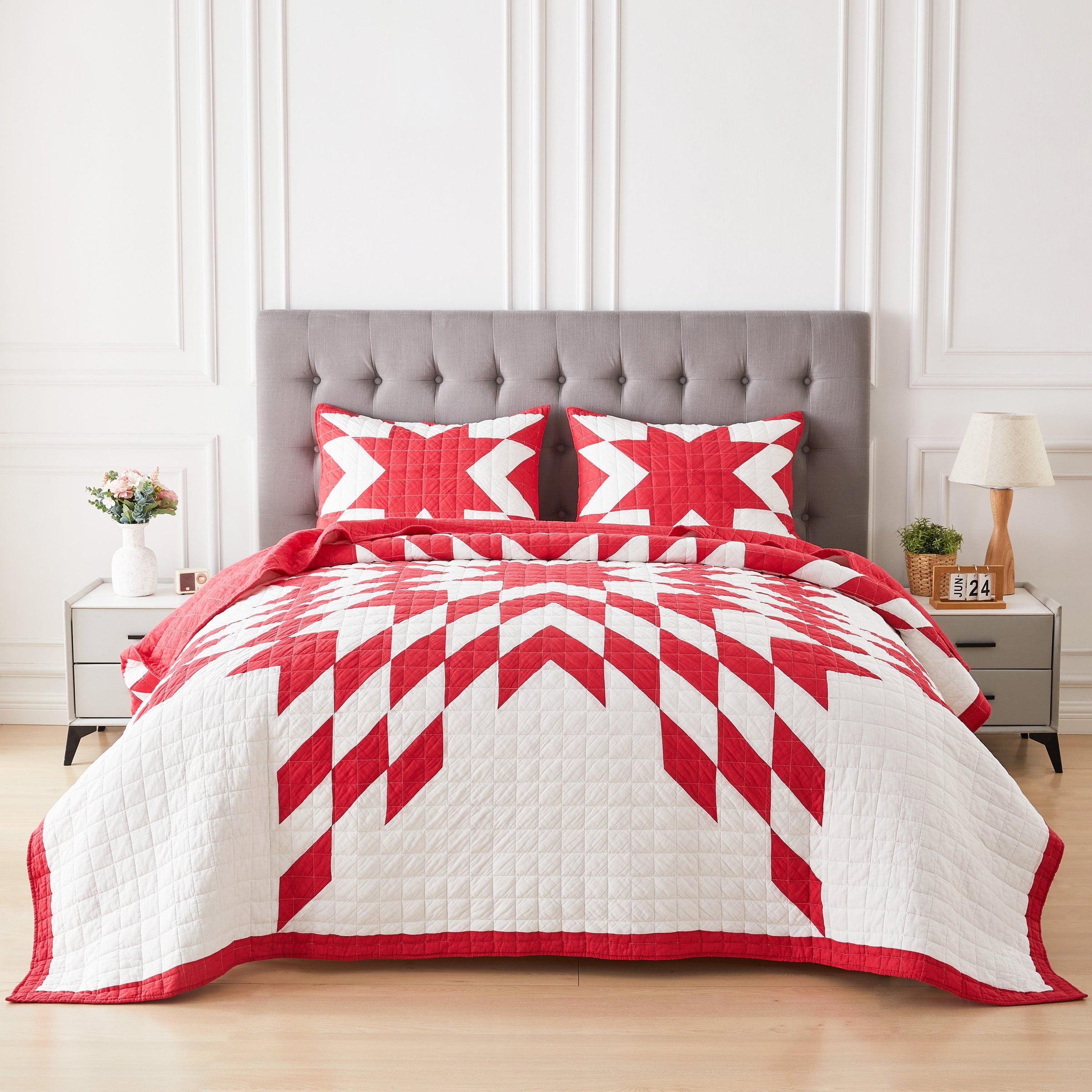 Star Patch Patchwork Cotton Quilt Set