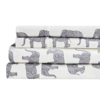Elephants Flannel Sheet Set