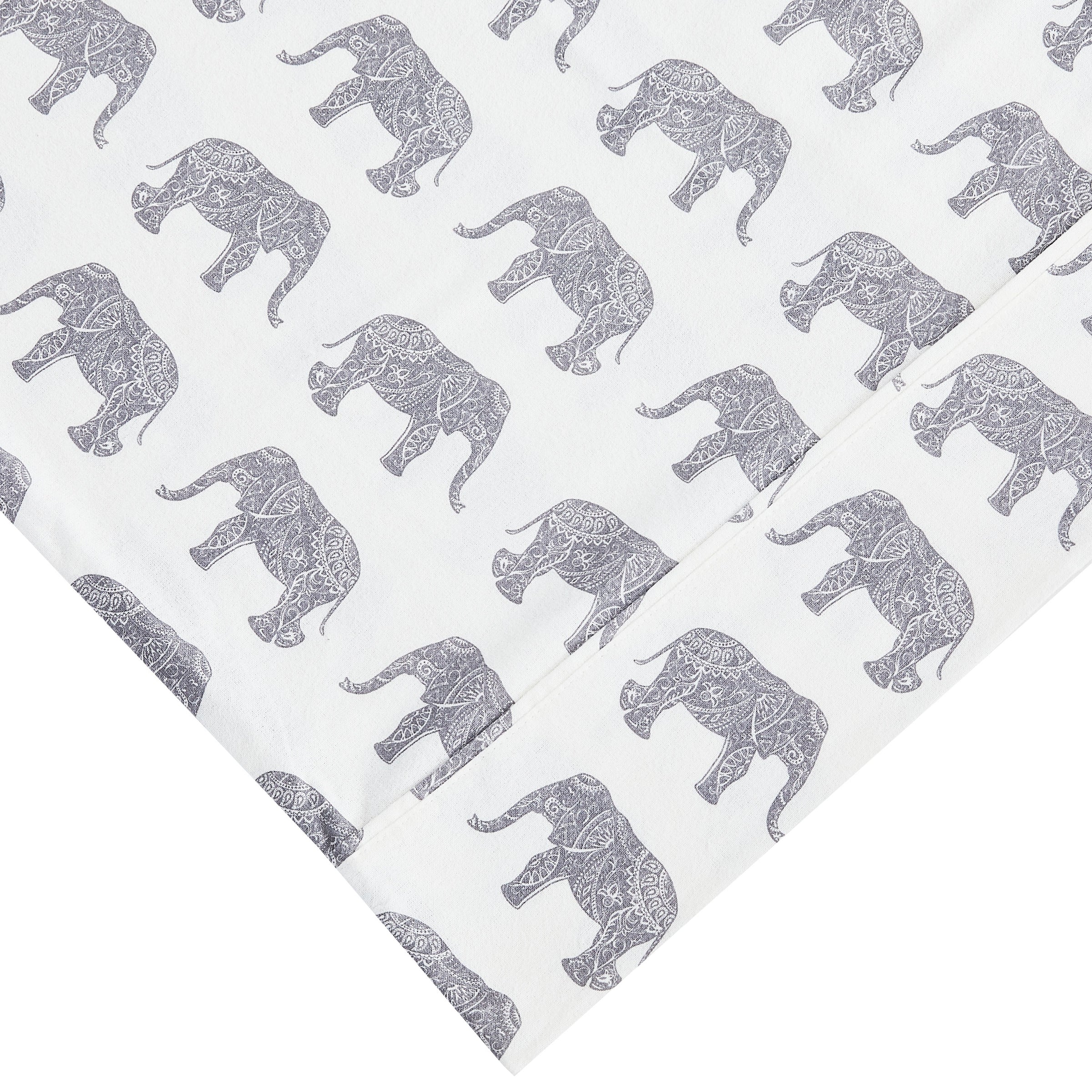 Elephants Flannel Bedding Bundle