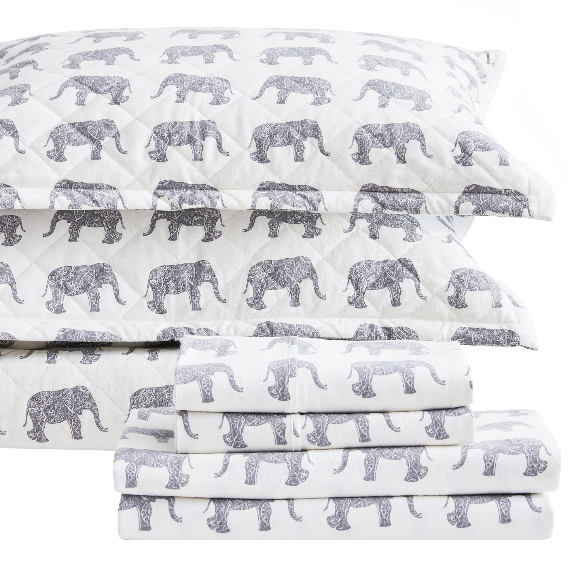 Elephants Flannel Bedding Bundle