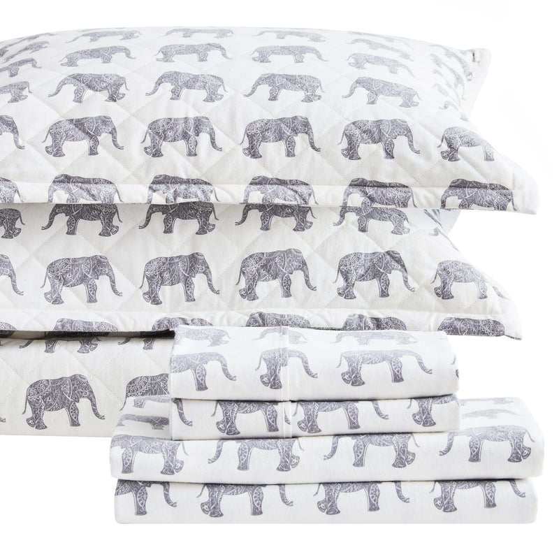 Elephants Flannel Bedding Bundle