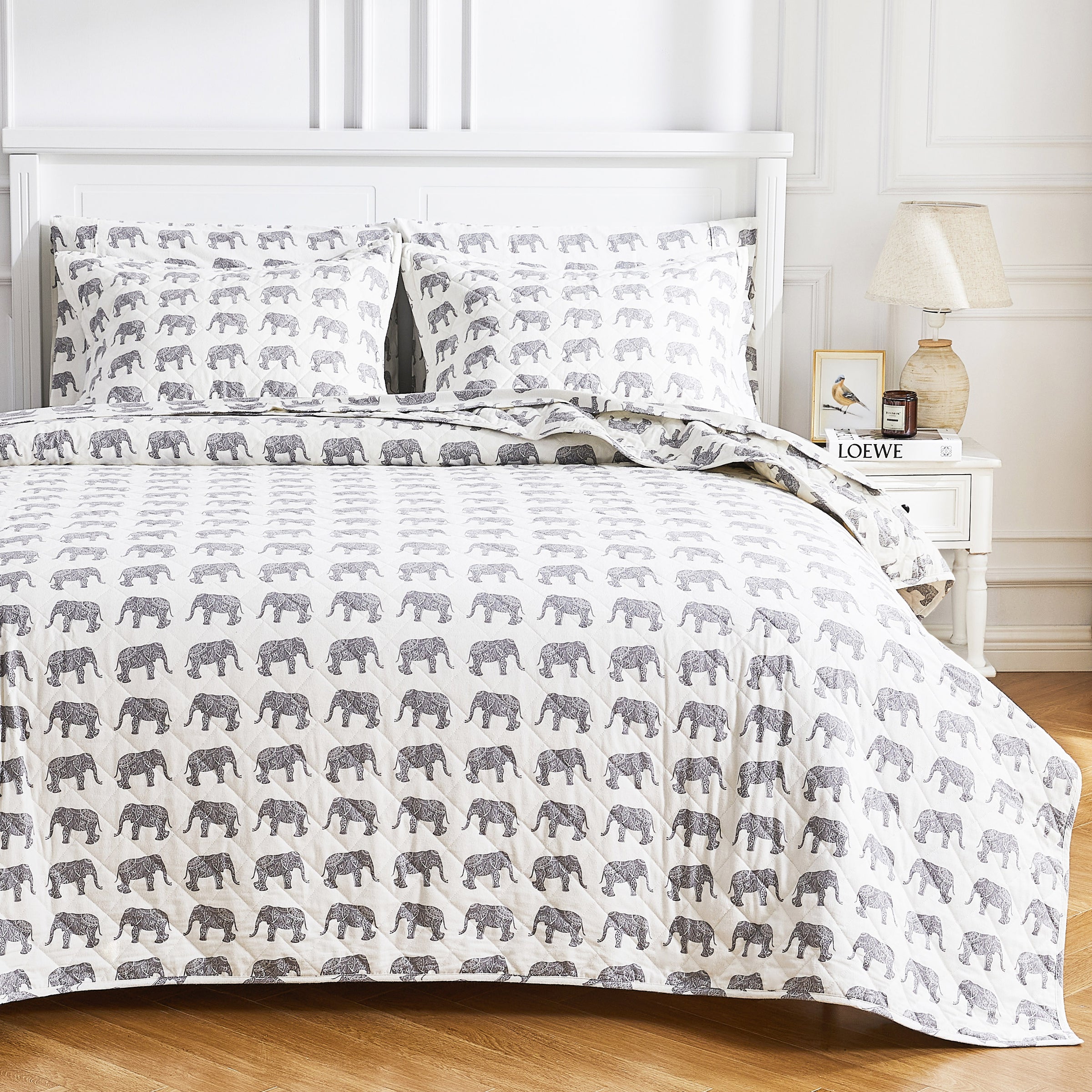 Elephants Flannel Bedding Bundle