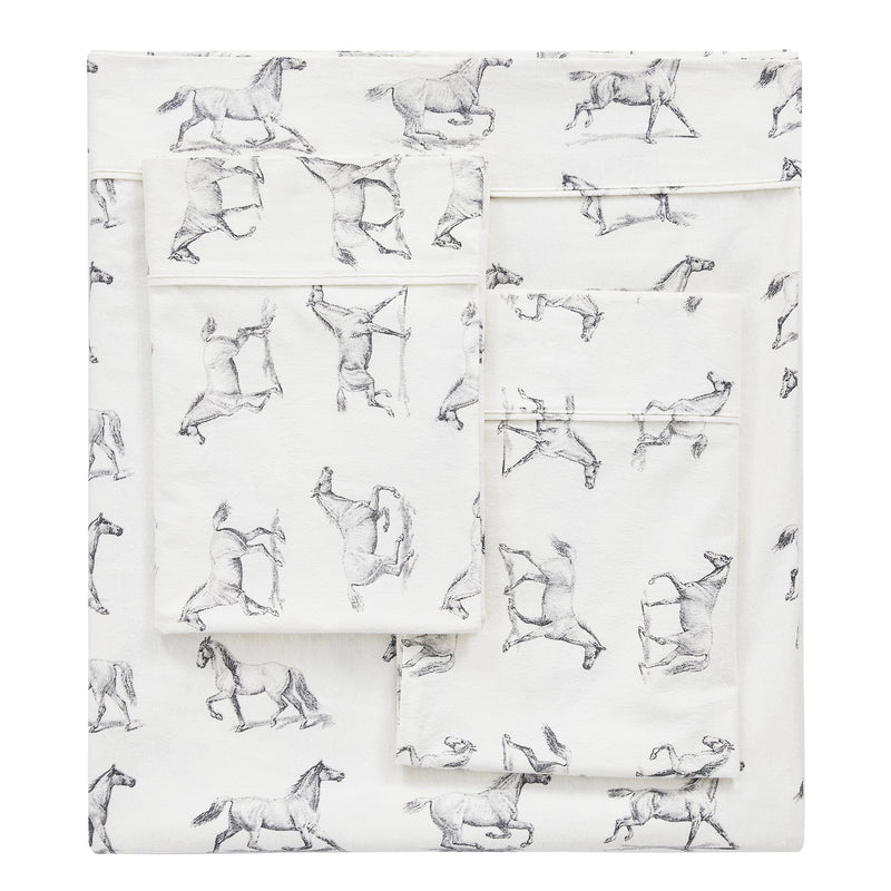 Horses Flannel Sheet Set