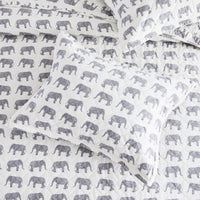 Elephants Cotton Flannel Quilt Set