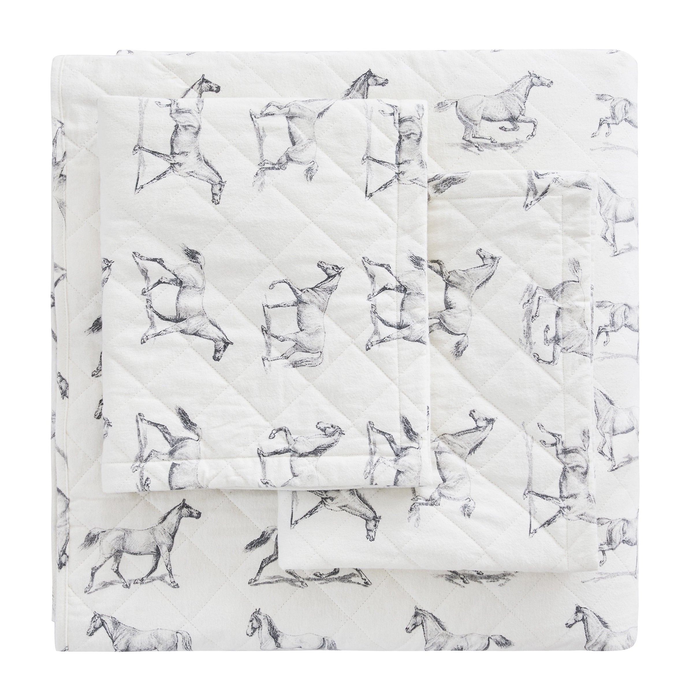 Horses Cotton Flannel Quilt Set
