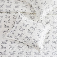 Horses Cotton Flannel Quilt Set