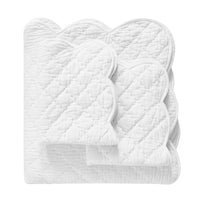 Diamond Scallop Cotton Voile Hand Stitched Quilt Set