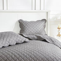 Diamond Scallop Cotton Voile Hand Stitched Quilt Set