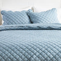 Diamond Scallop Cotton Voile Hand Stitched Quilt Set