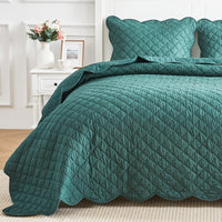 Diamond Scallop Cotton Voile Hand Stitched Quilt Set