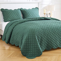Diamond Scallop Cotton Voile Hand Stitched Quilt Set