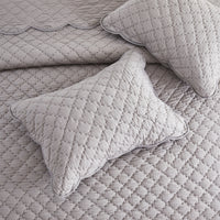 Diamond Scallop Cotton Voile Hand Stitched Quilt Set