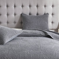 Dancing Triangles Stonewashed Cotton Quilt Set