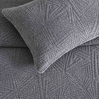 Dancing Triangles Stonewashed Cotton Quilt Set