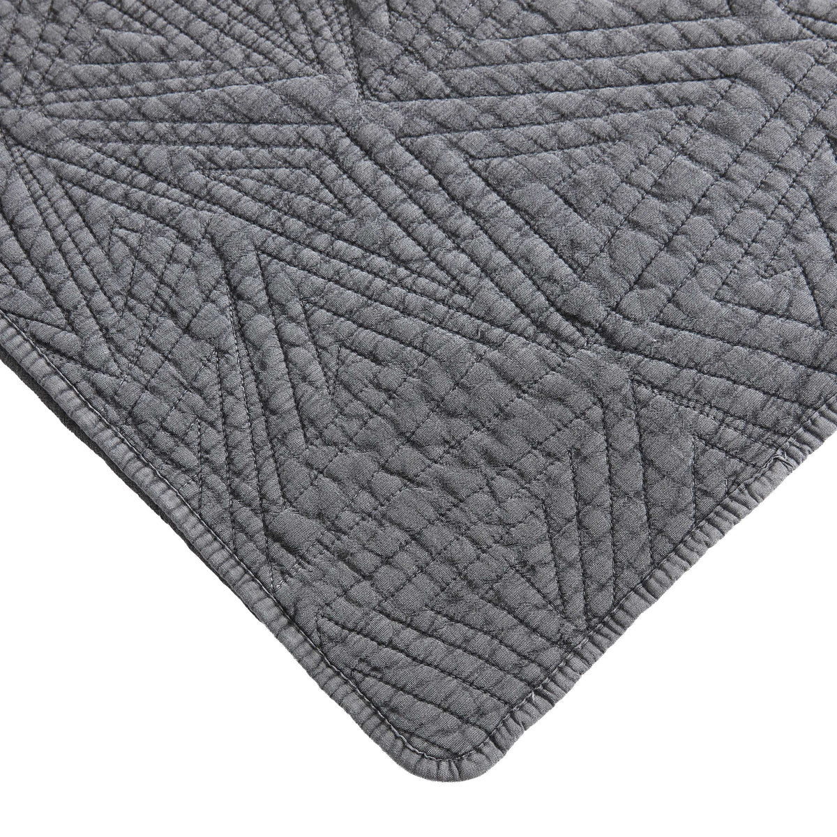 Dancing Triangles Stonewashed Cotton Quilt Set