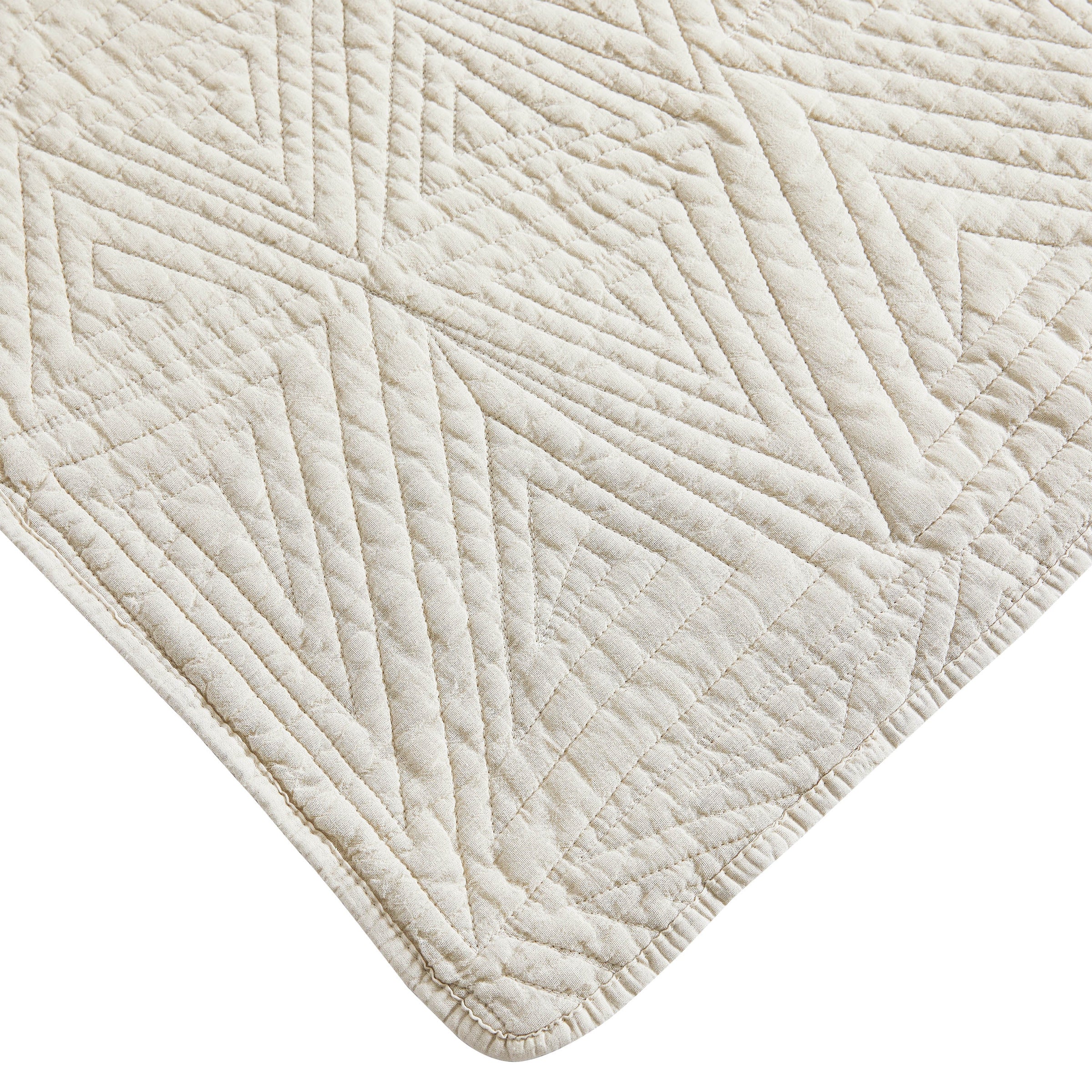 Dancing Triangles Stonewashed Cotton Quilt Set
