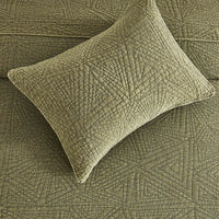 Dancing Triangles Stonewashed Cotton Quilt Set