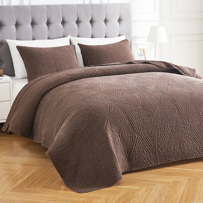 Dancing Triangles Stonewashed Cotton Quilt Set