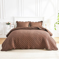 Diamond Scallop Cotton Voile Hand Stitched Quilt Set