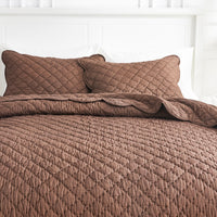 Diamond Scallop Cotton Voile Hand Stitched Quilt Set