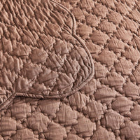 Diamond Scallop Cotton Voile Hand Stitched Quilt Set